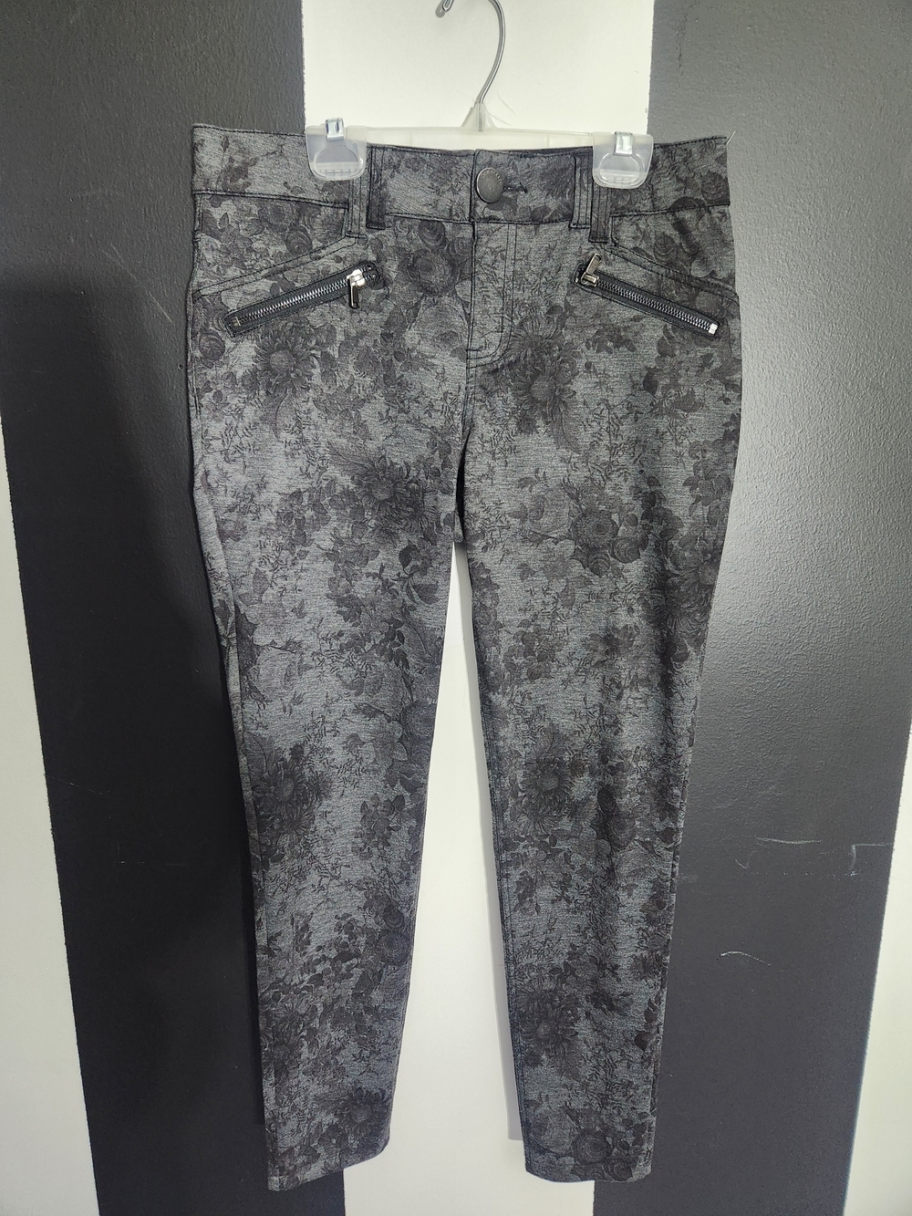 Democracy Charcoal Floral Jacquard Pants